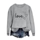 thumbnail image 1 of Sudadera Penkiiy Valentine para mujer: lindas camisetas del día de San Valentín con estampado gráfico de corazón Suéter de manga larga Tops XS Gray, 1 of 4