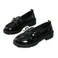 thumbnail image 4 of Miluxas Women's Cute Bowknot Design Loafers Shiny Surface Slip on Loafers Casual Comfortable Shoes office Walking Footwear for Daily Wear Black 8.5(41), 4 of 7