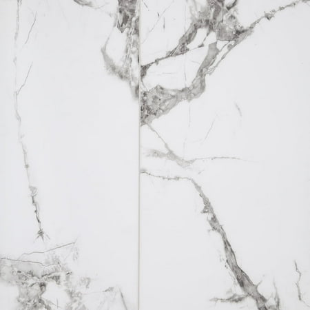 Islander Flooring Carrara Porcelain HDPC Rigid Core Vinyl Tile - 6" Sample
