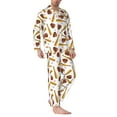 thumbnail image 2 of Salouo Baseball Sport Print Button-Front Long Sleeve Pajama Set for Men, Soft 2Pjs Men's Long Sleeve Sleepwear-Medium, 2 of 7