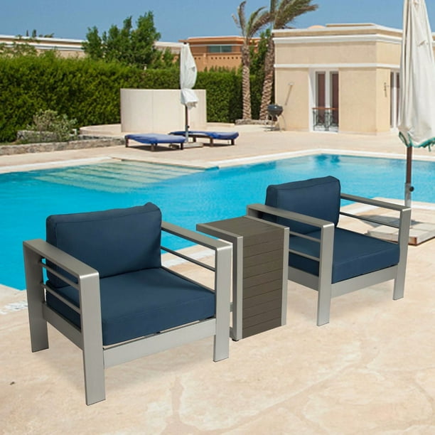 Kinbor 3pcs S Aluminum Outdoor Patio Furniture Sectional Sofa Set Com Kinbor 3pcs S Aluminum Outdoor, Aluminum Outdoor Patio Furniture