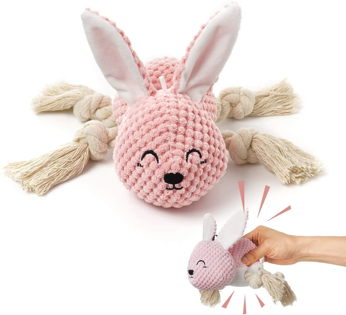 Plush Dog Toys, Interactive Stuffed Dog Toys with Crinkle Paper