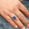 thumbnail image 5 of Gem Stone King 4.00 Ct Oval Blue Lapis 925 Sterling Silver Dad Father's Day Gift Men'sRing, 5 of 5