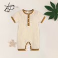 thumbnail image 2 of mgoYE Preemie Baby Boy Clothes Newborn Baby Boy Going Home Outfit Romper Jumpsuit With Beanie Hat Waffle Fall Winter Clothes Size 3-6 Months, 2 of 9
