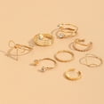 thumbnail image 4 of WREESH 8PC Women Girls Finger Joints Chain Stacking Rings Vintage Midi Rings SIze Mixed Rings Set Clearance, 4 of 9