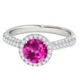 thumbnail image 3 of Mauli Jewels Rings for Women 1.20 Carat Diamond And Round Shaped Pink 4-prong 10K White Gold, 3 of 7
