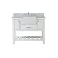 thumbnail image 3 of Elegant Decor Clement 42" MDF Single Bathroom Vanity with Backsplash in White, 3 of 3