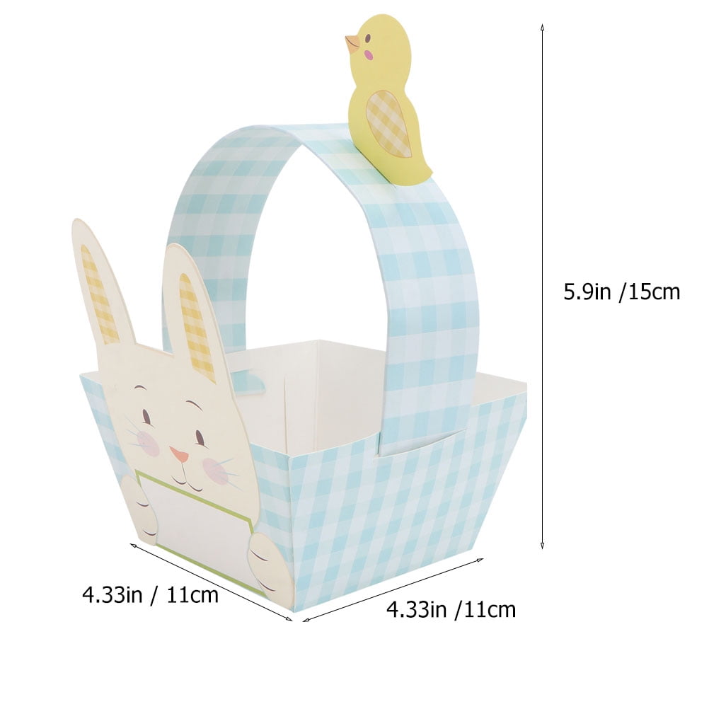 15 Pcs Handheld Paper Basket Easter Wicker Storage Cake Decorations