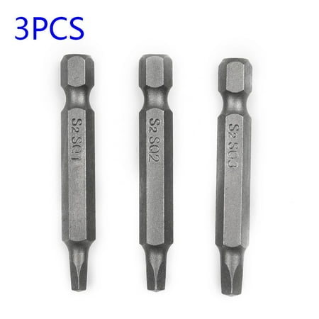 

3pcs SQ1 SQ2 SQ3 Square 4 Point Magnetic Hex Driver Bit Robertson Scrulox Drill