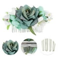 thumbnail image 3 of Unique Bargains 1 Pc Women's Simulated Flowers Hair Clip Comb for Parties Blue Polyester Fabric Iron, 3 of 4