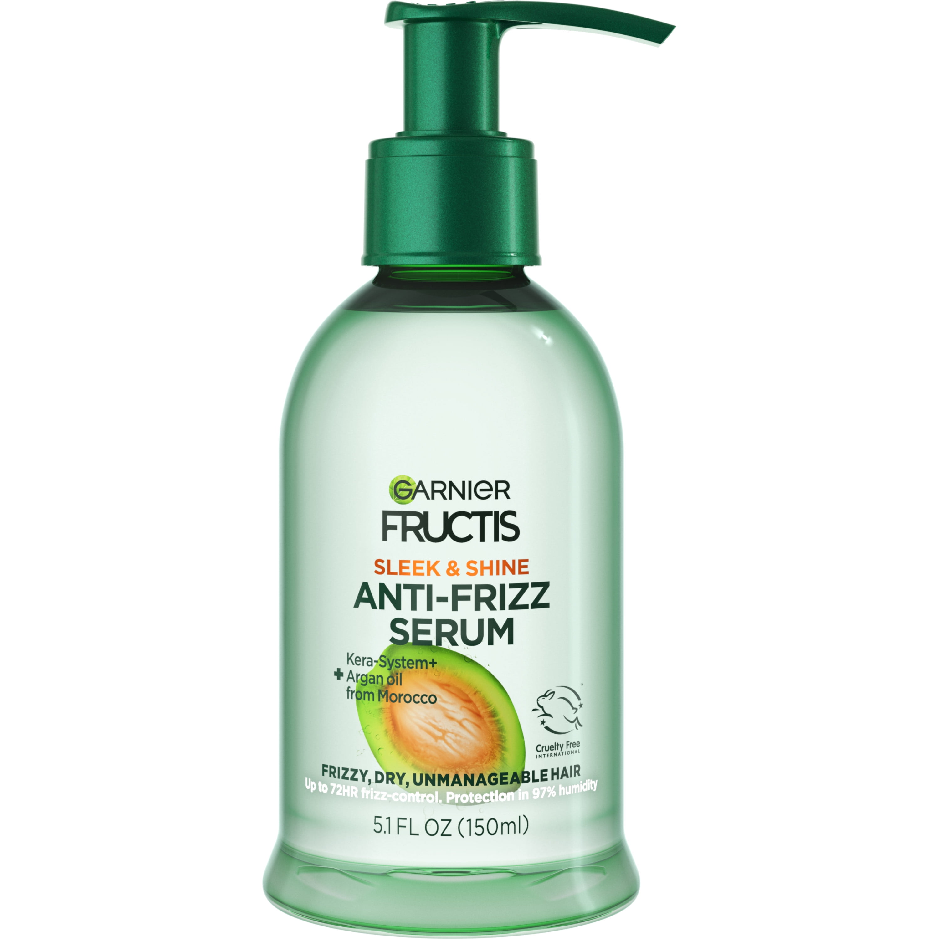 Garnier Fructis Sleek & Shine Anti-Frizz Serum for Frizzy, Dry Hair, 5.1 fl oz
