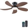 thumbnail image 2 of PHORUS 42in Ceiling Fan with Lights Modern Fan Light with Remote Dimmable LED Brown for Bedroom Living Room, 2 of 7
