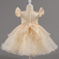 thumbnail image 6 of BLTIBY Girls Flower Sequin Tulle Dress Cute Ruffle Toddler Wedding Princess Party Birthday Pageant Prom Dresses Beige 7-8 Years, 6 of 9