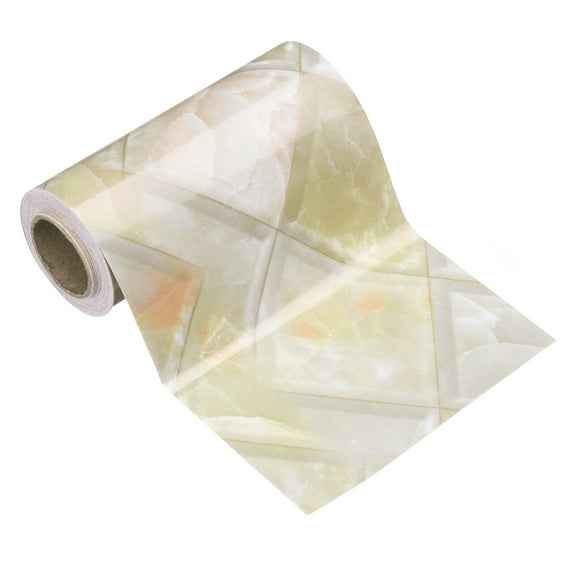 Uxcell Wood Grain Wallpaper Border 5" x 16.4ft Textured Frame Sticker, Yellow Diamond