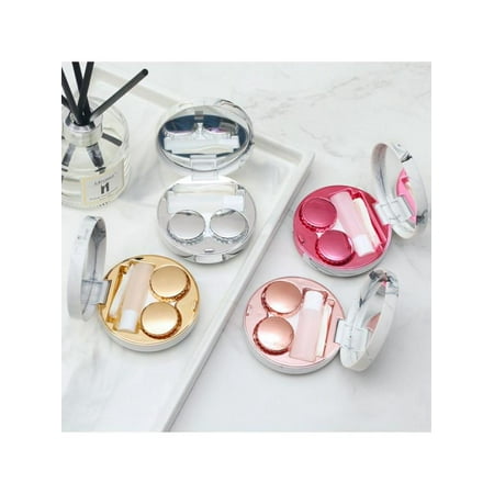 Taykoo Portable Marble Contact Lens Case Round High-grade Colored Contact Lens Care (Best Place For Colored Contacts)