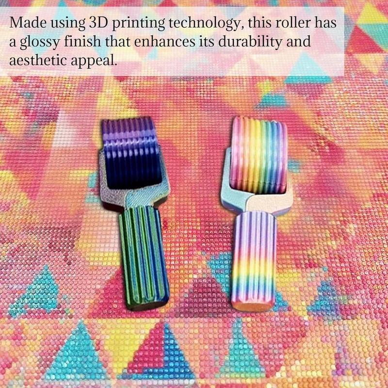 Diamond Art Roller Set (2PCS) - Detachable Easy-Grip Hand Rollers with Tools for Rhinestone & Embroidery Projects | Essential DIY Craft Kit (Random Colors)