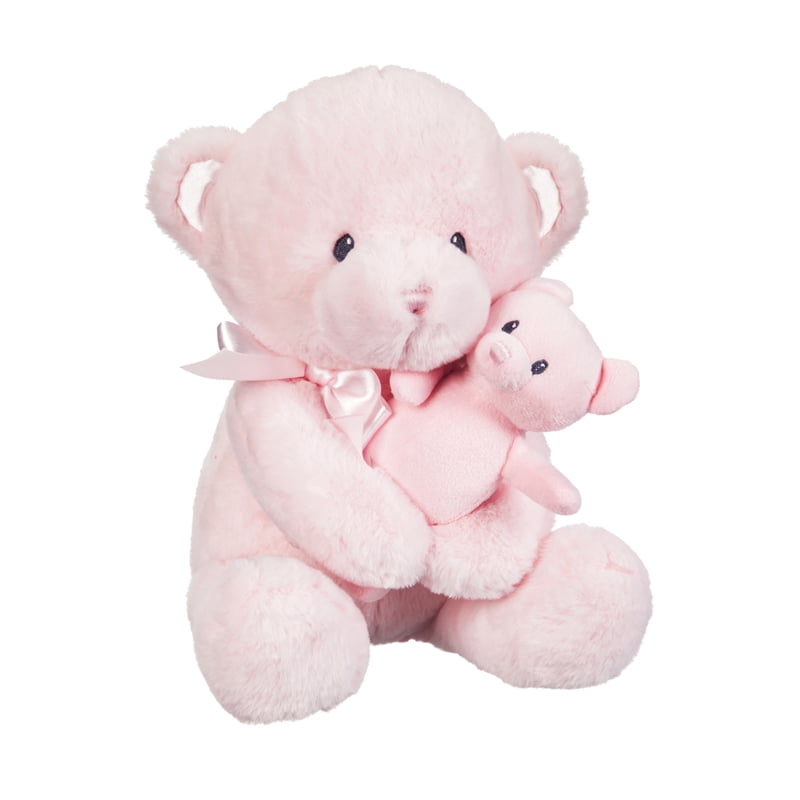 Momma Bear and Baby Bear Stuffed Animal Set, Pink
