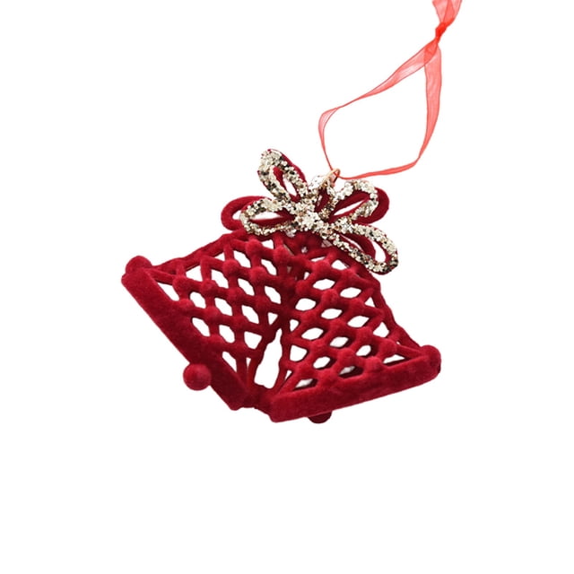 Adorno navideño con lazo rojo vino y reno de terciopelo, colgante para árbol de Navidad, decoración para escalera de sala de estar, decoración colgante.