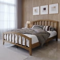 thumbnail image 2 of Home Design Nogales Twin Panel Bed Frame with Arched Slat Headboard and Center Support, Brown, Box Spring Required, Easy Assembly, 2 of 12