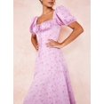 thumbnail image 5 of New Pollen Florets Floral Print Maxi Dress With Puff Sleeves, Square Neck And Tie Front, 5 of 8