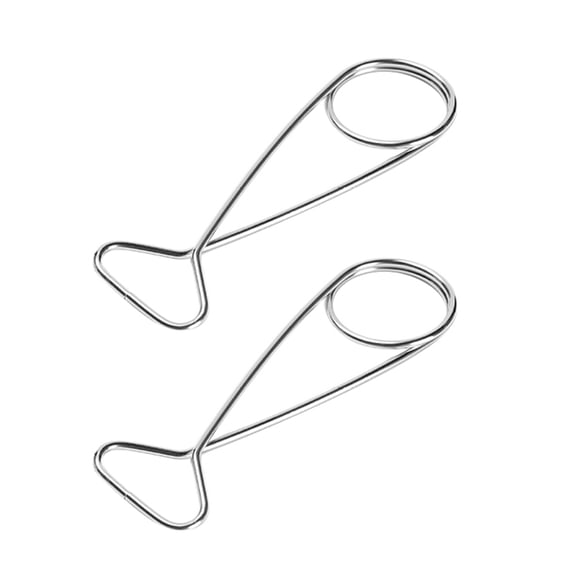 BESTYASH Plated Silver Stainless Steel Bottle Hanger and Fish Lip Gripper for Camping 2Pcs