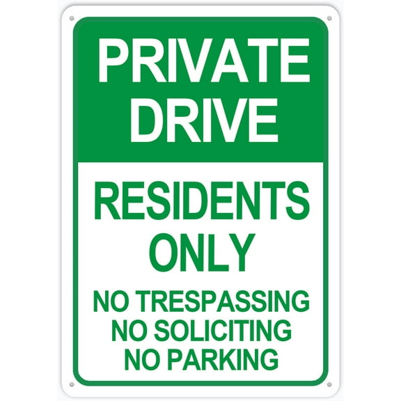 Private Driveway No Parking Sign Metal 12X8 Inch Rust Free Aluminum, Uv Printed, Easy To Mount Weather Resistant For Fence