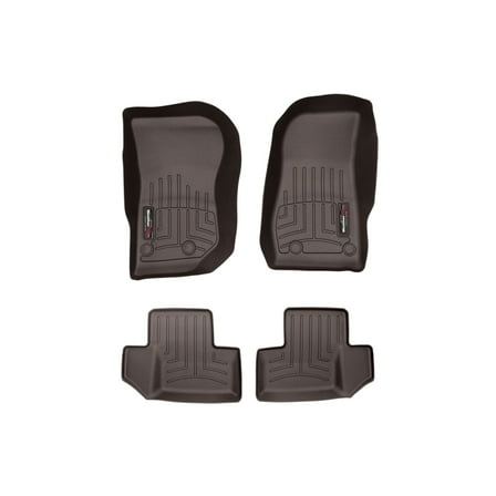 WeatherTech Custom Fit FloorLiners compatible with Jeep Wrangler JK 2-Door, Wrangler 2-Door - 1st & 2nd Row (2-pc. Rear Liner), Cocoa