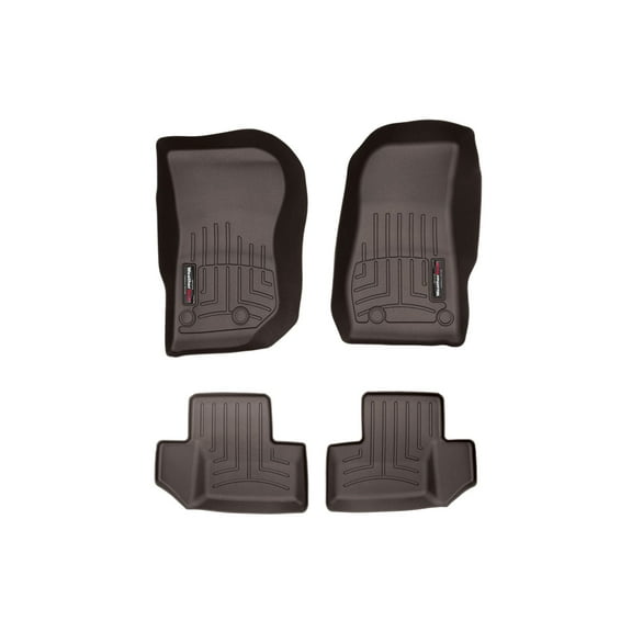 WeatherTech Custom Fit FloorLiners compatible with Jeep Wrangler JK 2-Door, Wrangler 2-Door - 1st & 2nd Row (2-pc. Rear Liner), Cocoa