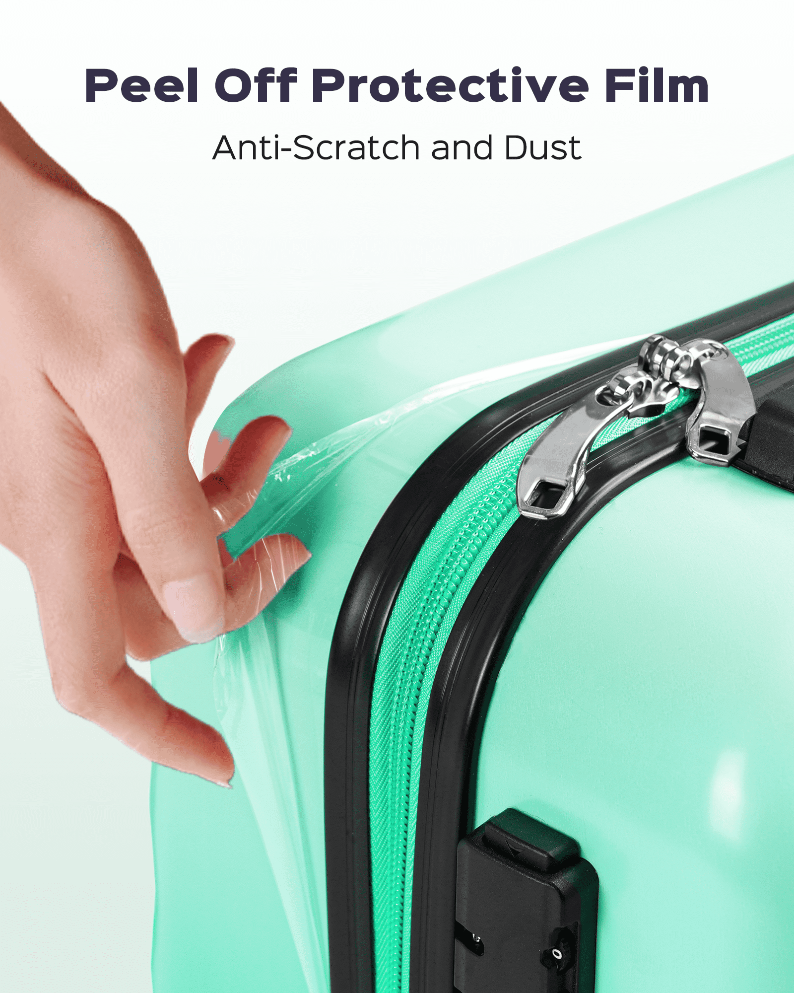 3 Piece Luggage Sets 20"/24"/28" ABS+PC Lightweight Hardshell Suitcase with Spinner Wheels and TSA Lock,Green