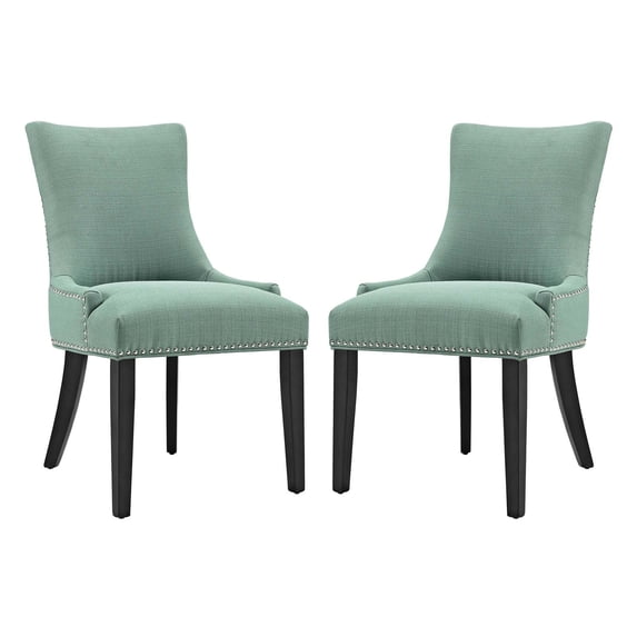 Modern Contemporary Urban Design Kitchen Room Dining Side Chair ( Set of Two), Blue, Fabric