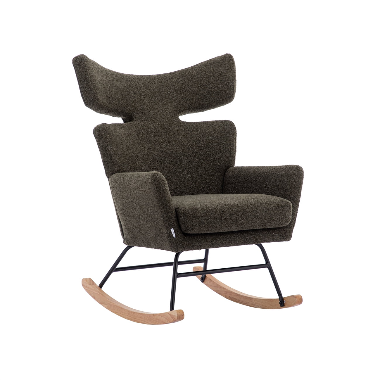 Fish Tail Living Room Chair, Accent Rocking Chair with High Back and ...