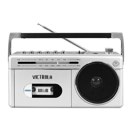Victrola - Boombox with AM/FM Radio - Silver