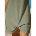 thumbnail image 3 of Women Bathing Suit Cover Up Short Sleeve Twist Hem Swimsuit Coverup for Summer Vacation, 3 of 13
