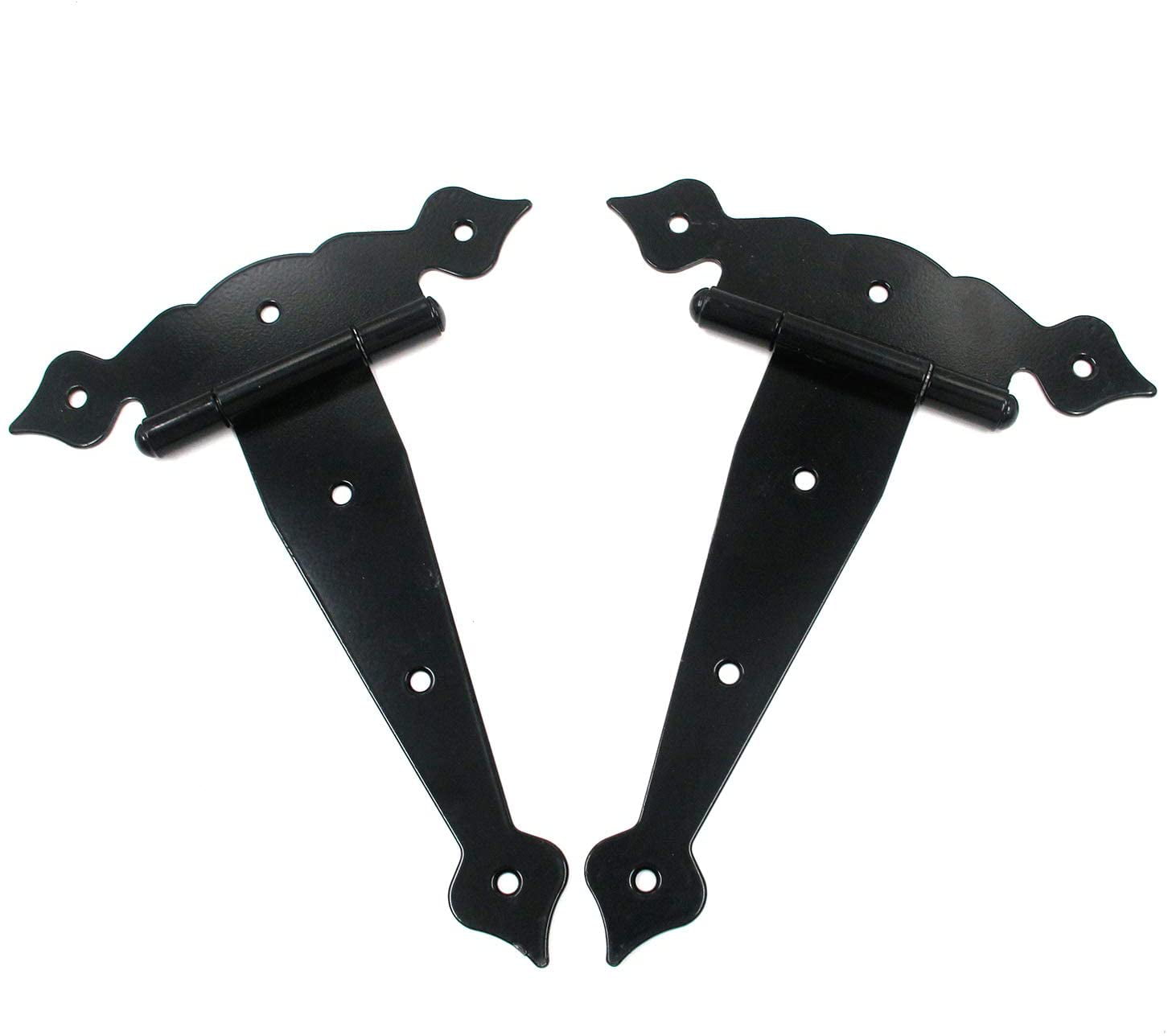 B14 Door Hinge Gate Shed 8 Inch Black Heavy Duty Decorative Strap 2 Pack 