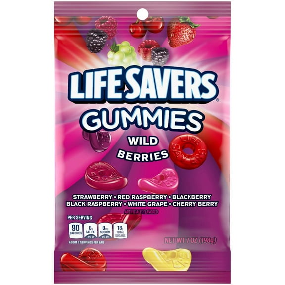 Pack of 2 Life Savers Wild Berries Gummy Candy, 7 oz (Package May Vary)