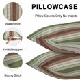 thumbnail image 5 of Throw Pillow Covers 20x20 Inch Set of 2, Sage Green Waterproof Outdoor Pillow Covers, Farmhouse Wood Grain Vintage Brown Striped Decorative Cushion Pillowcases for Couch, Sofa, Bed, Garden, Patio, 5 of 9