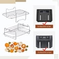 thumbnail image 4 of 2PCS Air Fryer Racks with 4PCS Skewers, Stainless Steel Skewer Rack for Double Basket Air Fryers, Nonstick Dehydrator Racks for Ninja DZ201, Dual Zone Air Fryer Accessories, 4 of 6