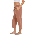 thumbnail image 4 of Women's Summer Casual Loose High-Waist Drawstring Straight Capri Pants , Beach Casual Long Pants, 4 of 6