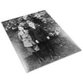thumbnail image 3 of Print: Two Boys Posed, Standing In Front Of Wall And Blooming Tree, circa, 3 of 4