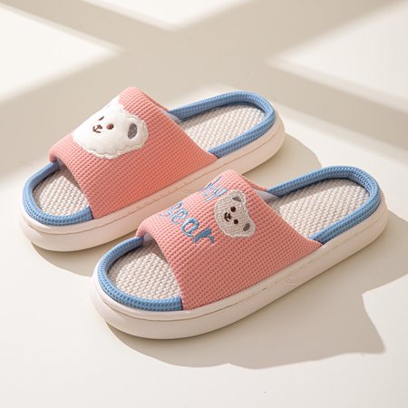 

Cute Cow Platform Slippers Women Four Seasons New Linen Women s Thick Sandals Home Cartoon Slides Soft Non-slip Shoes