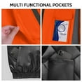 thumbnail image 4 of TCCFCCT Hi Vis Jackets for Men, Class 3 Reflective Safety Jackets for Men, Waterproof High Visibility Winter Bomber Rain Jacket for Mens Construction Work, High Vis Jacket, Meets Ansi, J-Orange XL, 4 of 7