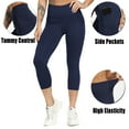 thumbnail image 3 of FITTOO High Waist Tummy Control Capri for Women Workout Leggings with Pocket Female, 3 of 5
