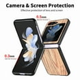 thumbnail image 6 of Nalacover for Samsung Galaxy Z Flip 5 Case, Wooden Patterned Shockproof Luxury Folded Anti-Scratch Camera & Screen Raised Protection Phone Cover for Samsung Z Flip5 2023,
Rosewood, 6 of 9