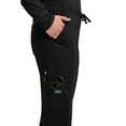 thumbnail image 4 of Cherokee Workwear Core Stretch Scrubs Pant for Women Mid Rise Drawstring Cargo 4044P, XXS Petite, Black, 4 of 9