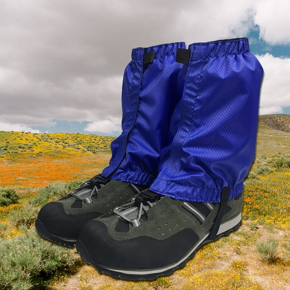 Raindrops Waterproof Breathable Outdoor Gaiters for Hiking with Adjustable Elastic Cord and Snap Hook Blue Lightweight