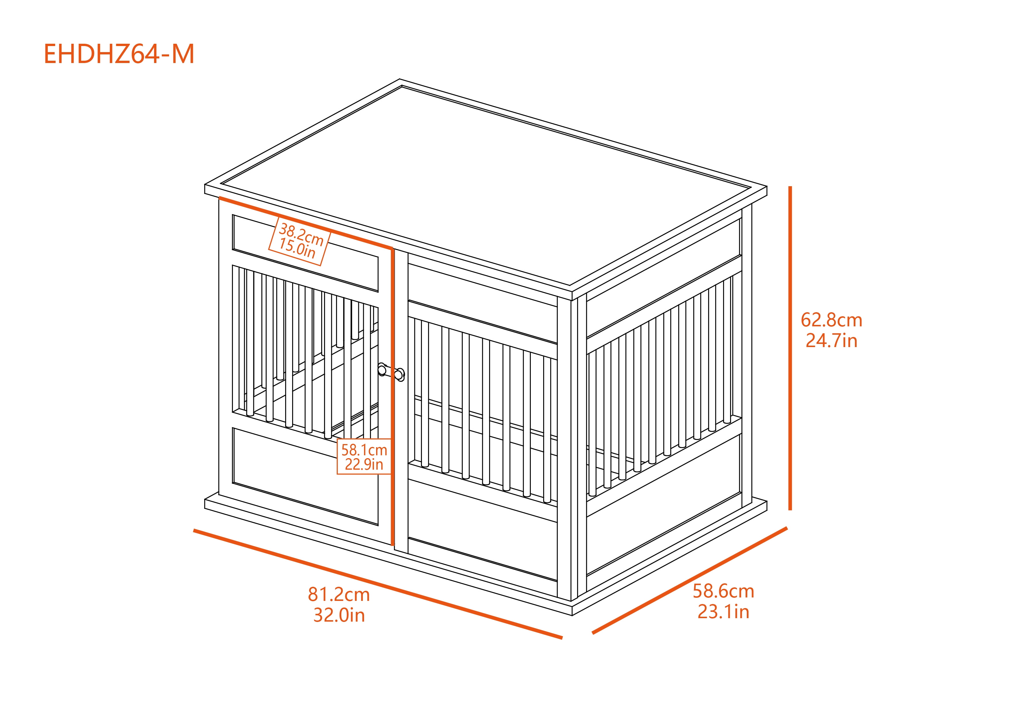 New Age Pet ECOFLEX® Horizon Dog Crate & End Table, Modern Slatted Indoor Dog Kennel