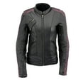 thumbnail image 7 of Milwaukee Leather MLL2570 Women's 'Phoenix Embroidered' Black and Fuchsia Pink Leather Motorcycle Jacket X-Small, 7 of 7
