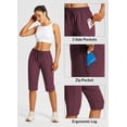 thumbnail image 3 of baleaf Women's Long Hiking Shorts Quick Dry Lightweight Capris Wine Red XL, 3 of 6