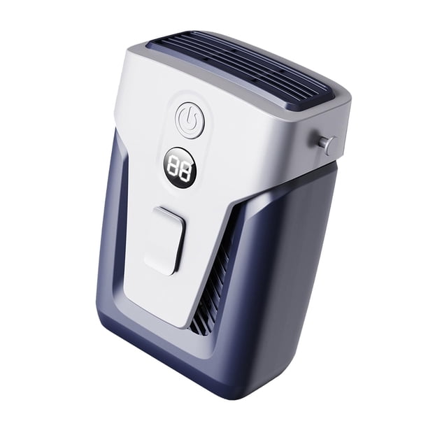 Mini ventilador de cintura, ventilador personal, USB, recargable, silencioso, aire acondicionado, 3 velocidades Azul