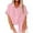 Pink, variant on Diufon Women's Cotton Linen Shirt Short Sleeve V Neck Button Down Shirts Spring Summer Casual Loose Tops